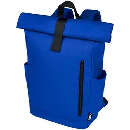 Unbranded rPET Roll-Top Rucksack Byron, royalblau – Produktbild 1 von 1
