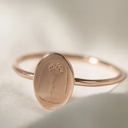 Eppi Eppi Ovaler Ring aus Gold mit der Gravur der Rose aus dem Kleinen Prinz – Produktbild 1 von 1