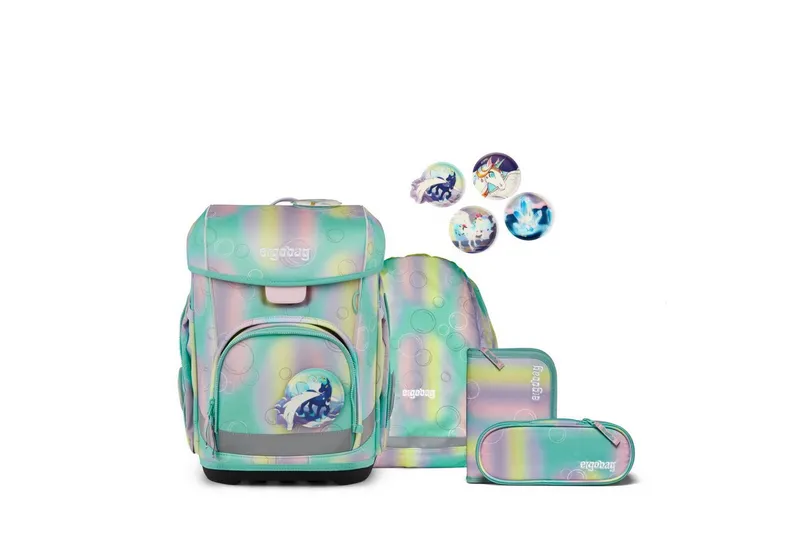 Ergobag Ergobag Schulranzen Schulranzen-Set CUBO LIGHT ZauBärwelt 5-teilig, 25/26 (5-teilig), Superleicht, Hugging-Rückensystem, für kleine/schmale Kinder, Blau, – Produktbild 1 von 4