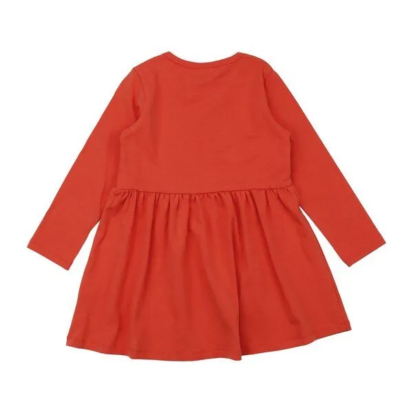 Walkiddy Walkiddy Kinder Langarmkleid GOTS zertifiziert, Bio-Baumwolle, terracotta, „Wild Flowers“, weich & bequem, Orange, – Produktbild 3 von 3