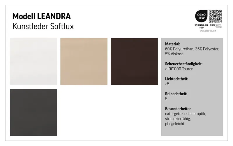 COTTA 2-Sitzer Leandra, Polstergarnitur, auch als Set erhältlich, Grau, – Produktbild 5 von 5