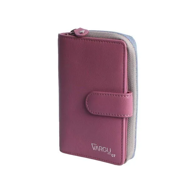 Vargu Vargu Echtleder Geldbörse MASIN 1-A, Mauve - grey, – Produktbild 1 von 4
