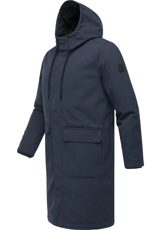ragwear ragwear Wintermantel Mr Them Long lange wasserdichte Herren Winterjacke mit Kapuze, Blau, – Produktbild 3 von 4