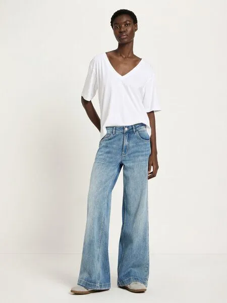 LANIUS LANIUS Marlenejeans (GOTS) aus Bio-Baumwolle, Stonewash blue denim, – Produktbild 1 von 2