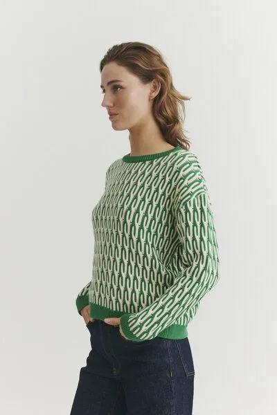 Basic Apparel Basic Apparel Minie Strickpullover aus Bio-Baumwolle, Grün, – Produktbild 3 von 4