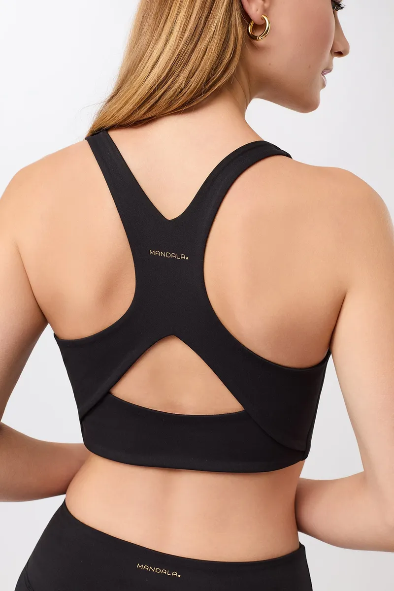 mandala MANDALA Damen vegan Sport Bh Schwarz, Schwarz, – Produktbild 2 von 2