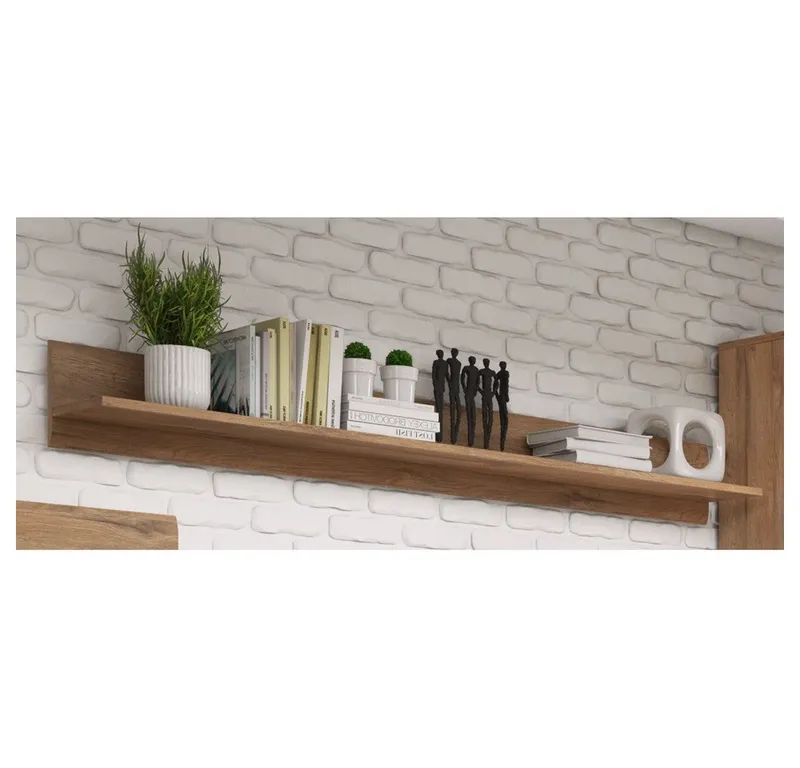 Lomadox Wandregal TURDA-83, Wandboard Regal in Eiche modern 180x22x23 cm, Braun, – Produktbild 2 von 4