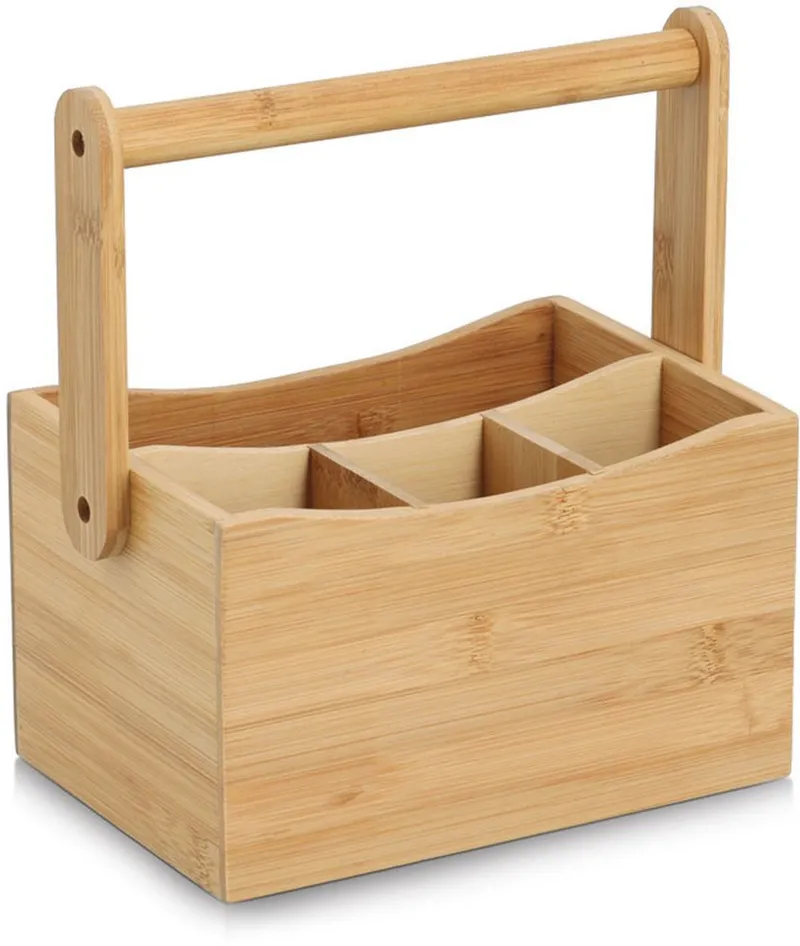 Zeller Present Aufbewahrungskorb mit Tragegriff, Bambus, Utensilienhalter, Bambusgriff, Beige|braun, – Produktbild 2 von 2