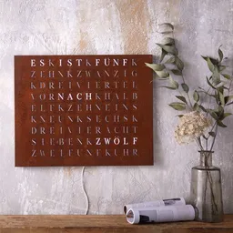 build-yours build-yours WordClock Jupiter Eisen Rost Optik - LED Wanduhr - Designer Wortuhr Industrial – Produktbild 1 von 1