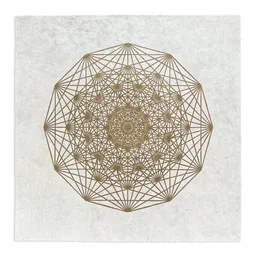 Veskor Cassiopeia Veskor Cassiopeia DEMIHEPTERAKT Heilige Geometrie Linoldruck | 40 × 40 cm | Gold auf Naturweiß – Produktbild 1 von 1