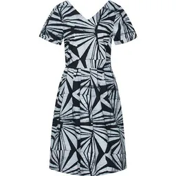 Global Mamas Global Mamas Bio Kleid - VERONA - Roses Red & Rays Black – Produktbild 1 von 1