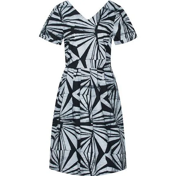 Global Mamas Global Mamas Bio Kleid - VERONA - Roses Red & Rays Black, Schwarz, – Produktbild 1 von 3