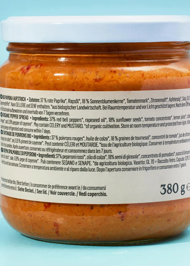 KoRo Pikanter Bio Paprika Aufstrich 12 x 380 g – Produktbild 3 von 5