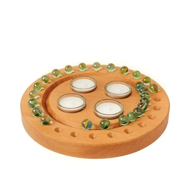 klotzaufklotz klotzaufklotz Adventskalender und Adventskranz mit Teelichtern, Transparent, – Produktbild 1 von 8