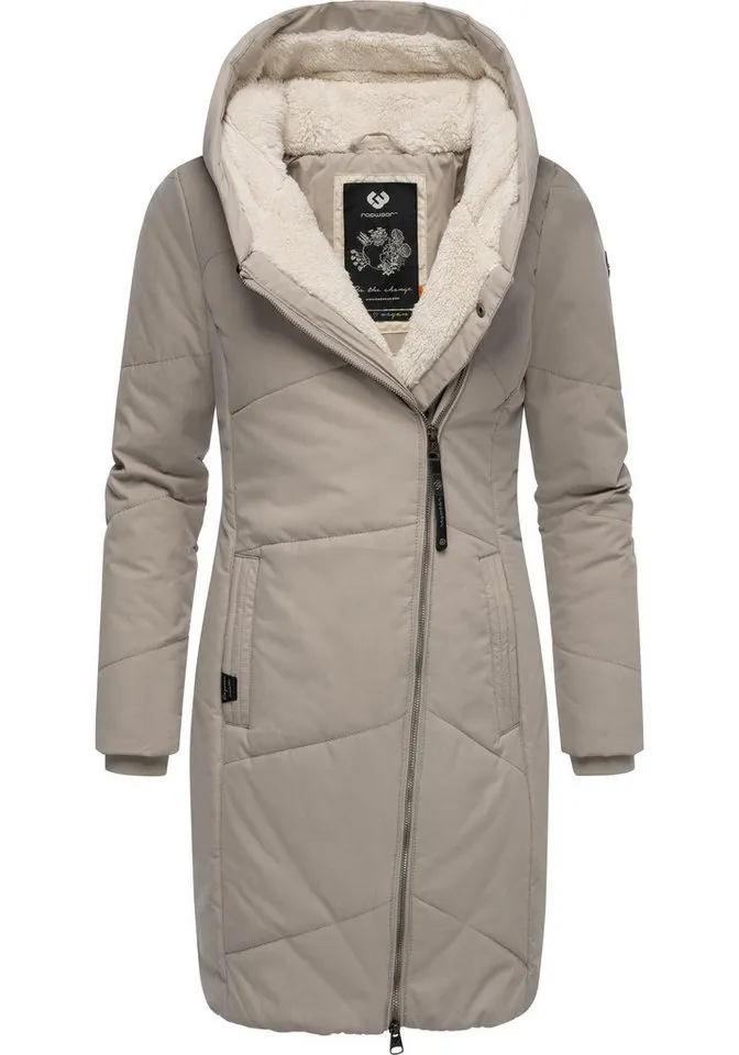 ragwear ragwear Wintermantel Gordon Long gesteppter Winterparka mit asymmetrischem Kragen, Braun, – Produktbild 2 von 5