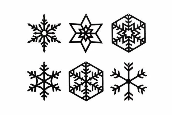 BeWooden BeWooden 6St.Weihnachtsdekoration aus Holz "Schnee" / 2 verschiedene Farben, Schwarz, – Produktbild 1 von 3
