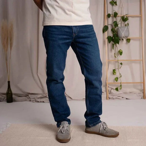 Vresh Clothing Vresh Clothing Valco - Regular Jeans aus Biobaumwoll-Mix, Mittelblau, – Produktbild 4 von 4