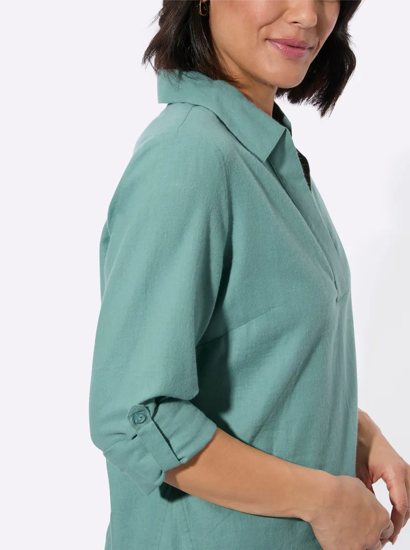 Witt Flanellbluse jade, Jade, – Produktbild 2 von 2