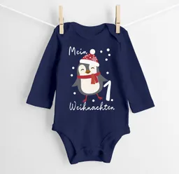 MoonWorks Body Baby Body langarm Mein erstes Weihnachten Pinguin Aufdruck XMAS – Produktbild 1 von 1
