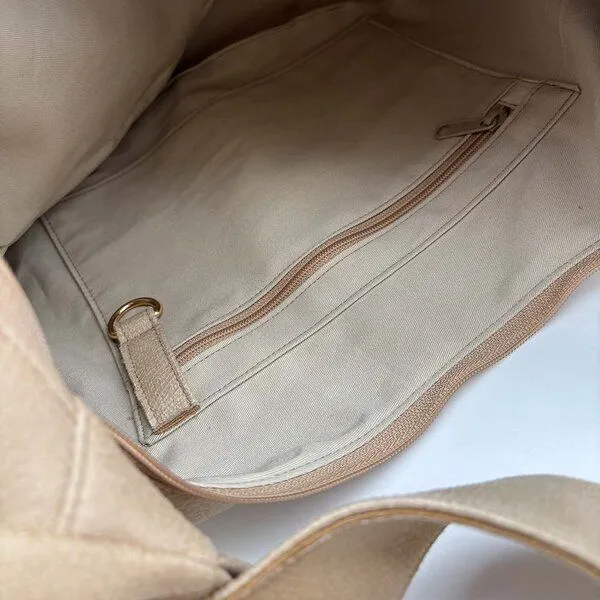BOWLEANIES TASCHEN BOWLEANIES TASCHEN Moon Bag XXL aus Lederfaserstoff, Cremebeige, – Produktbild 3 von 3