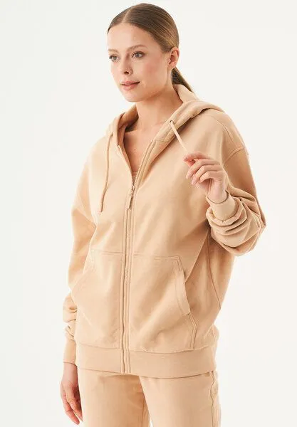 ORGANICATION ORGANICATION ESSENTIALS-JUNDA-Unisex Soft Touch Sweatjacke aus Bio-Baumwolle, Beige, – Produktbild 3 von 4