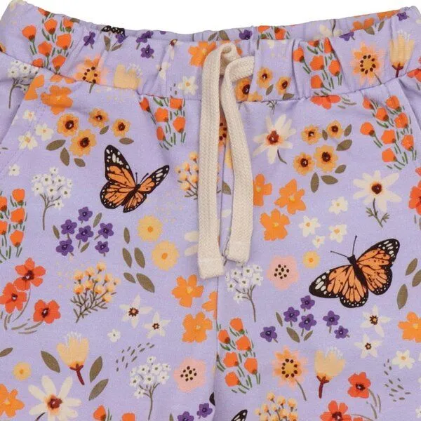 Walkiddy Shorts Bio-Baumwolle elastisch – Walkiddy, Blumen & Schmetterlinge | hautfreundlich, nachhaltig produziert, vegan, schadstoffreduzierte Herstellung, pflegeleicht, Blau, – Produktbild 2 von 2
