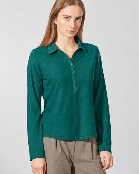 HempAge HempAge Blusenshirt Hanf/Biobaumwolle, Spruce(grün), – Produktbild 3 von 4
