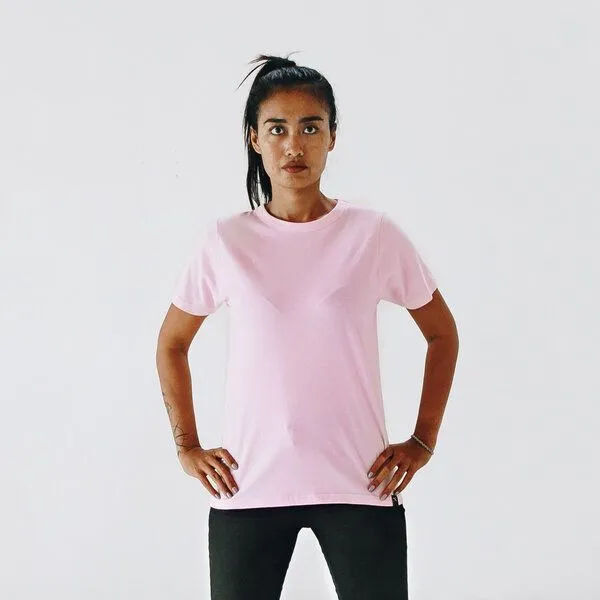 The Driftwood Tales The Driftwood Tales Basic Unisex T-Shirt (Bio-Baumwolle) in Pink/Weiß/Schwarz/Marineblau, Pink, – Produktbild 2 von 4