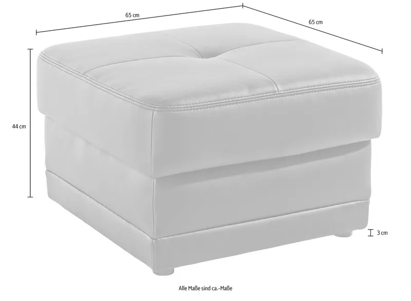 exxpo - sofa fashion Hocker Lotos komfortabler Hocker mit tollen Verarbeitungsdetails, Weiß, – Produktbild 1 von 4