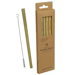 Zuperzozial Zuperzozial Wiederverwendbare Bambus Strohhalme, 6 Stk. – Produktbild 1 von 1
