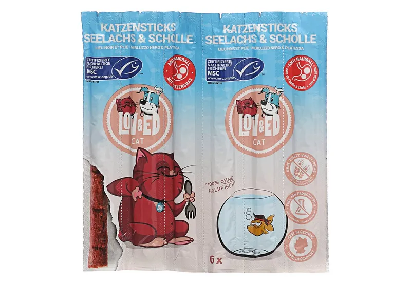 Lov&Ed Cat, Katzensticks Seelachs & Scholle, 25x 30 g, Snack für: Katze – Produktbild 2 von 2