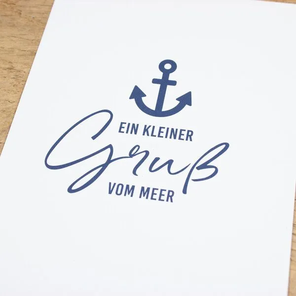 Bow & Hummingbird Bow & Hummingbird Maritime Postkarte "Ein kleiner Gruß vom Meer" aus Recyclingpapier – Produktbild 2 von 2