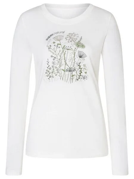Super.Natural Super.Natural W Rock Flowers Bio C LS für Damen, Merino, White/green/various, – Produktbild 4 von 4