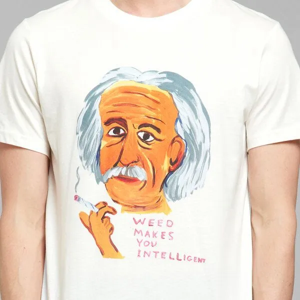 Dedicated Dedicated T-Shirt Stockholm Shrigley Weed, Weiss, – Produktbild 2 von 4