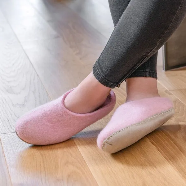 naturling naturling Filz Damen Hausschuhe mit weicher Ledersohle, Rosa, – Produktbild 3 von 4