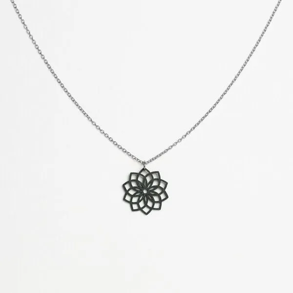 feinformart feinformart Kette mit Holzanhänger 'Mandala', Schwarz, – Produktbild 2 von 5
