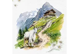 ti-flair Papierserviette, Servietten Papier 33x33cm 3-lagig Ziege auf der Alm 20 Stück – Produktbild 1 von 1