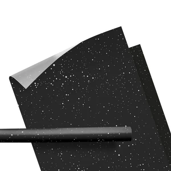 Fines Papeterie Fines Papeterie 10m Seidenpapier STERNENHIMMEL dunkelblau mit hellen Punkten handgezeichnet auf Rolle – Produktbild 3 von 4