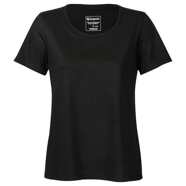 Kaipara - Merino Sportswear Kaipara - Merino Sportswear URBAN Merino Shirt Damen Kurzarm Regular 200 weiter Halsausschnitt, Black, – Produktbild 1 von 2