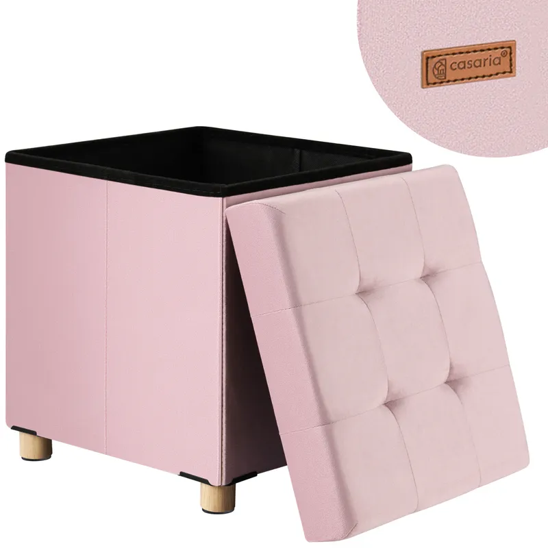 Casaria® Sitzhocker Rosa Samt 42x38x38cm faltbar – Produktbild 2 von 2