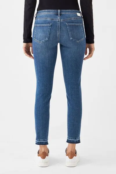 DAWN Damen Jeans MID SUN Slim Design Details DAWN Bio-Baumwolle, Medium blue, – Produktbild 4 von 5