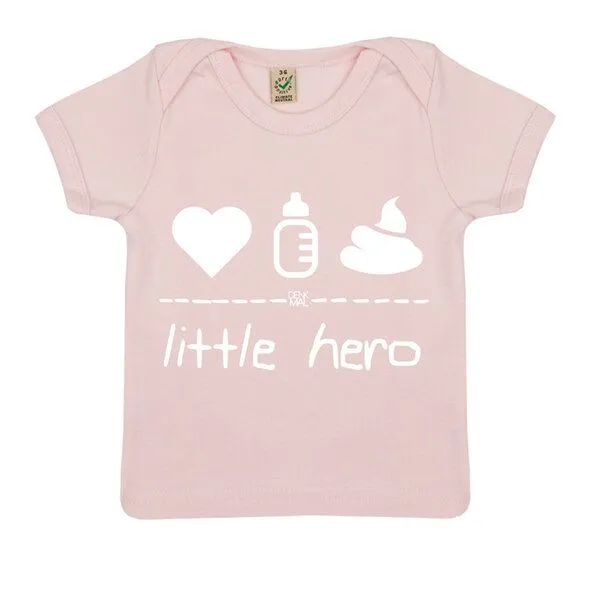 DENK.MAL Clothing DENK.MAL Clothing little hero – Baby Shirt, Pink, – Produktbild 1 von 4