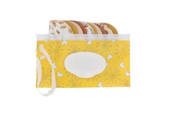 NoWaste Wrapping NoWaste Wrapping Feuchttücher Box waschbar wiederverwendbar Baby ver. Motive, Senfgelb / herbst, – Produktbild 2 von 3