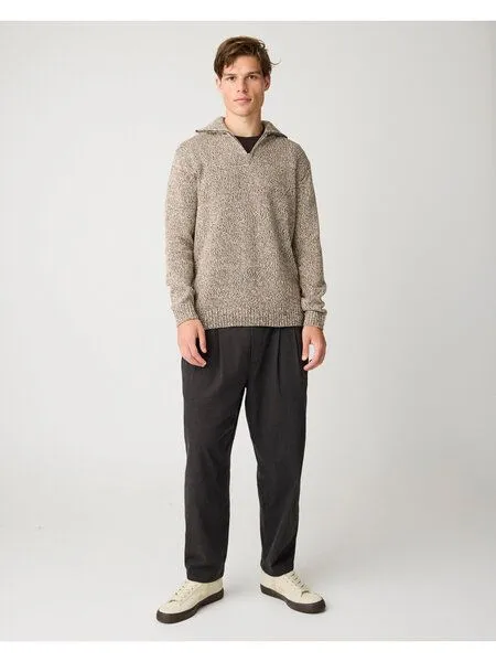 KnowledgeCotton Apparel KnowledgeCotton Apparel Strickpullover Quater zip sweater, Brown multi, – Produktbild 4 von 4