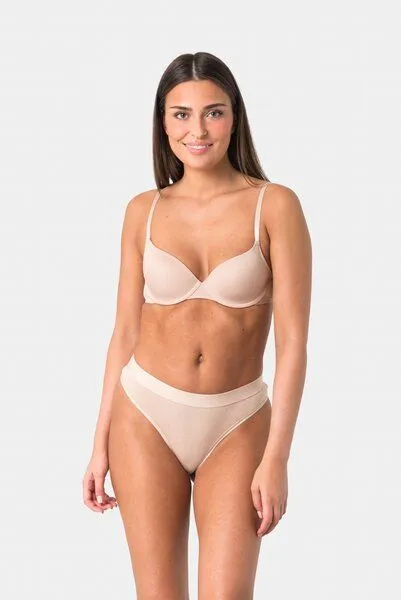 Elsie Elsie Unterhosen Damen 5er Pack String Tanga aus Baumwolle mit Stretch, 2x schwarz 2x beige 1x rosa, – Produktbild 1 von 4