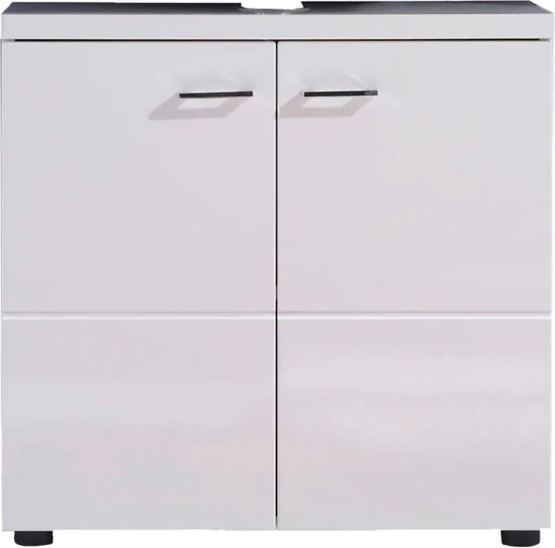 trendteam Waschbeckenunterschrank Nightlife Waschbeckenunterschrank mit 2 Türen - (B/T/H) 65/35/63 cm, Weiß, – Produktbild 2 von 3