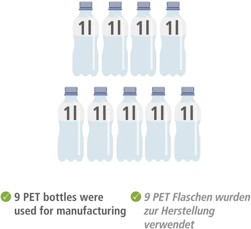 Wenko Wenko Wäschekorb Modell Ecori, faltbarer Wäschesammler, recyceltes Polyester mit Bambusrahmen, Schwarz, – Produktbild 1 von 5
