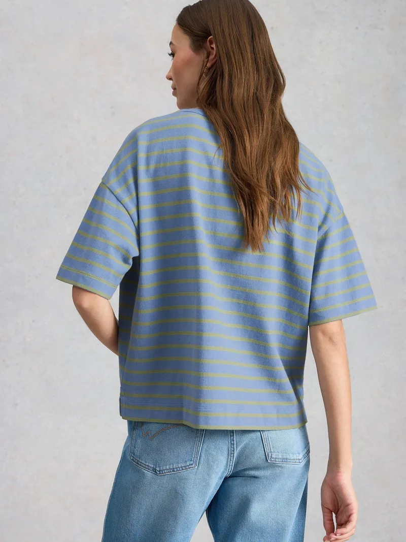 White Stuff Gestreiftes T-Shirt Kat - 34, Blau multi, – Produktbild 4 von 4