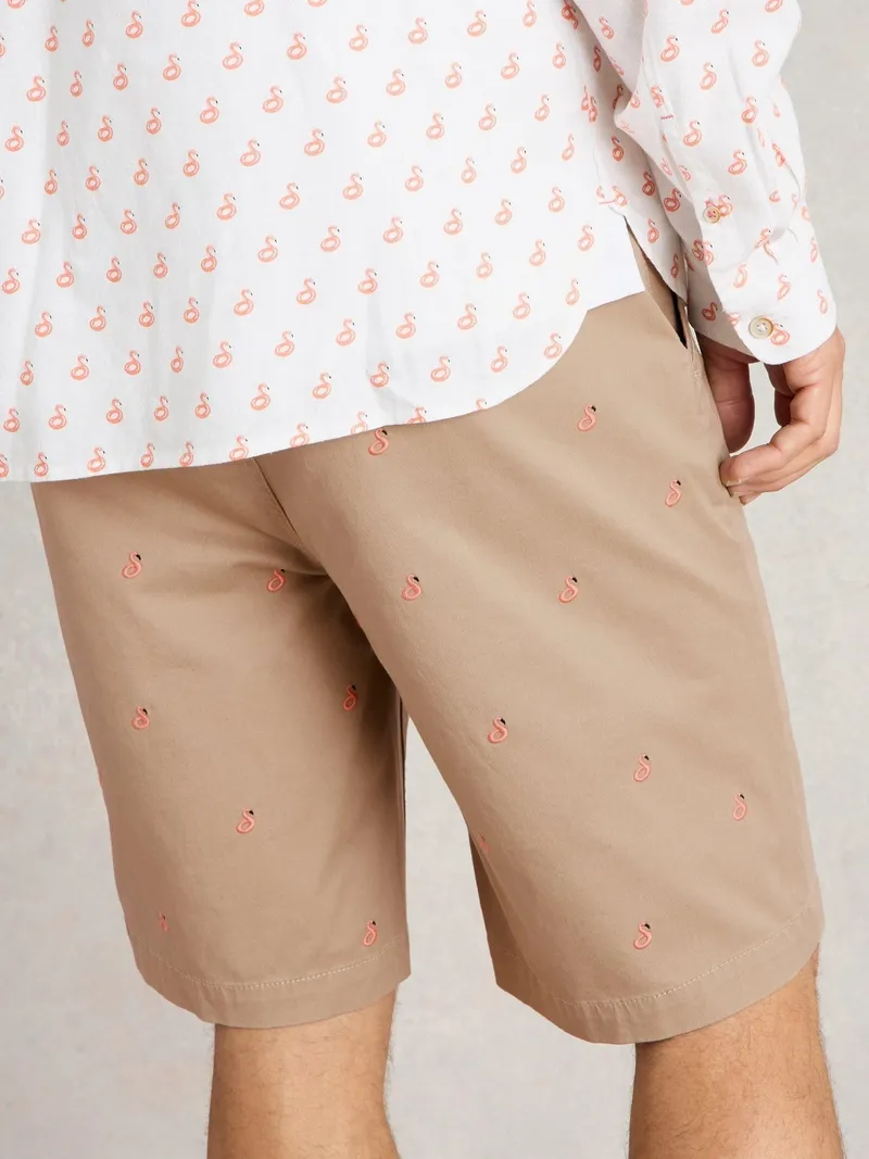 White Stuff Chinoshorts Flamingo - 34/R, Natur print, – Produktbild 4 von 4