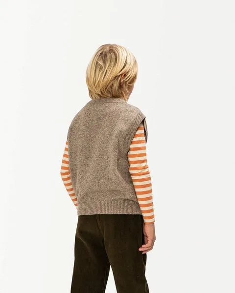 MATONA Matona Trendiger Pullunder für Kinder aus weicher Wollmischung mit Sprenkeleffekt / Knit Vest, Pebble, – Produktbild 2 von 4